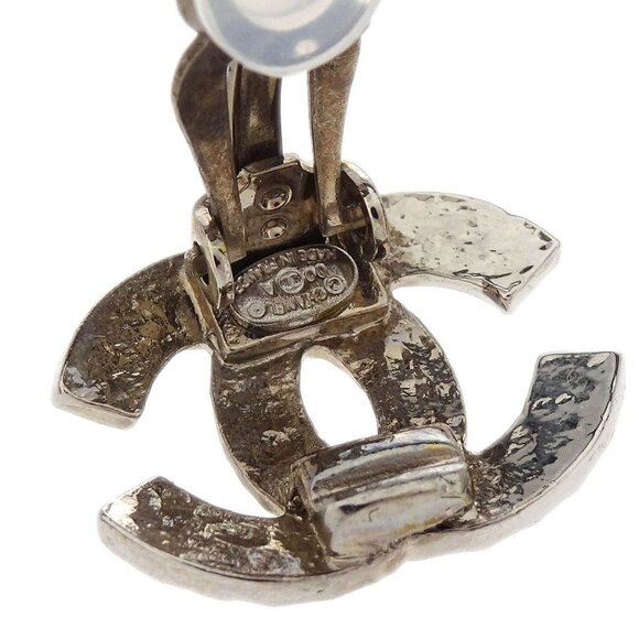 Chanel Silver CC Earrings Clip-On 00A 144850 - Picture 4 of 4